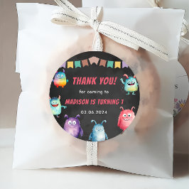 Verjaardag met het thema Little Monster Bedankjes Labels