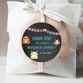 Verjaardag met het thema Little Monster Bedankjes Labels