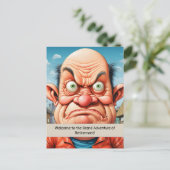 Verjaardag met humoristisch pensioenmijlpaal briefkaart (Staand voorkant)