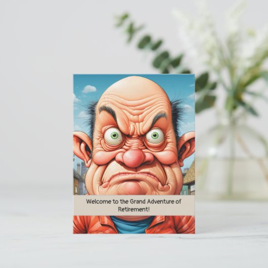 Verjaardag met humoristisch pensioenmijlpaal briefkaart (Staand voorkant)
