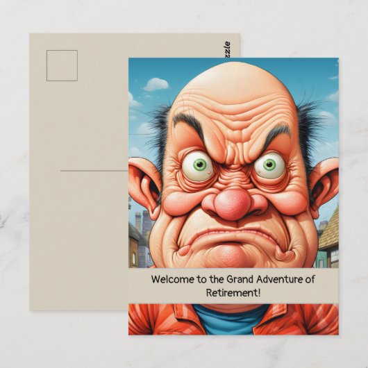 Verjaardag met humoristisch pensioenmijlpaal briefkaart (Voorkant / Achterkant)