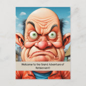 Verjaardag met humoristisch pensioenmijlpaal briefkaart (Voorkant)