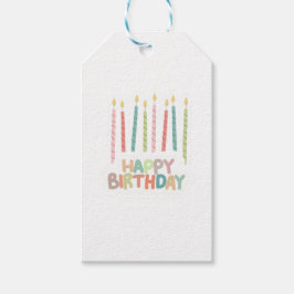 Verjaardag met kaarsen  cadeaulabel
