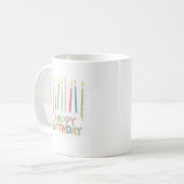 Verjaardag met kaarsen op koffiemok (Voorkant links)