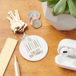 Verjaardag met Kaarsen Sleutelhanger