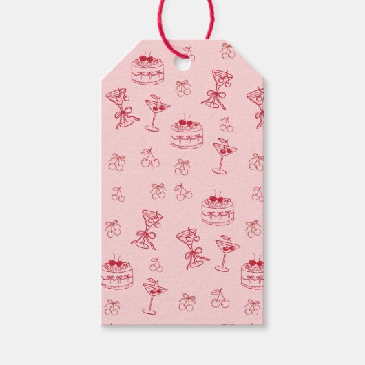 Verjaardag met Kers op de Taart Cadeaulabel (Voorkant)