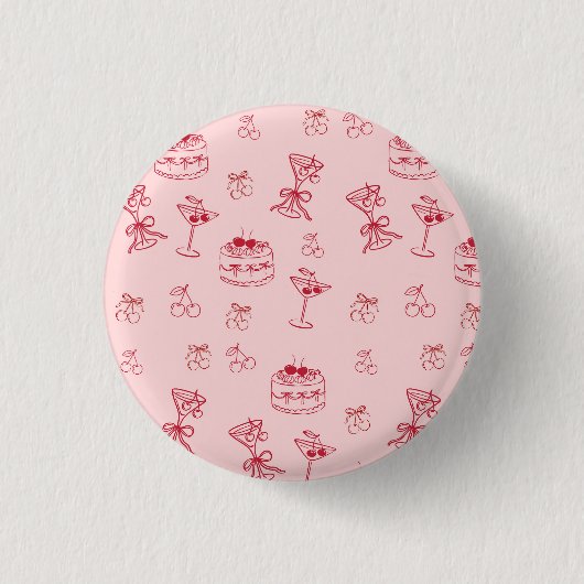 Verjaardag met Kers op de Taart Ronde Button 3,2 Cm (Voorkant)