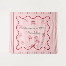 Verjaardag met Kers op de Taart Wandkleed