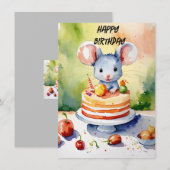 Verjaardag met kleine muis kaart (Voorkant / Achterkant)