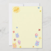 Verjaardag met leuke waterverf regenboog, zon en w kaart (Achterkant)