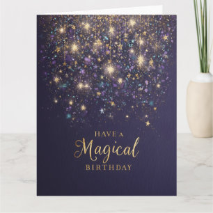 "Verjaardag met Magie" met Glitters en Sterren Kaart