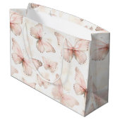 Verjaardag met mooie roze vlinders groot cadeauzakje (Achterkant Gekanteld)