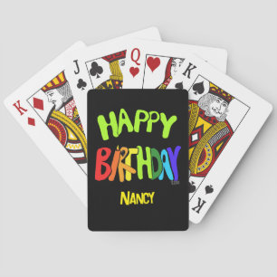 Verjaardag met naam en felicitatie tekst pokerkaarten