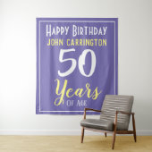 Verjaardag met naam en leeftijd 50 jaar Tapijt Wandkleed (In situ)