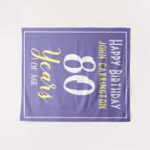 Verjaardag met naam en leeftijd 80 jaar wandtapijt wandkleed (Voorkant (horizontaal))