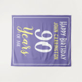 Verjaardag met naam en leeftijd 90 jaar Tapijt Wandkleed (Voorkant (horizontaal))