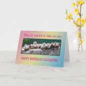 Verjaardag met otters kaart (Gele Bloem)