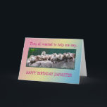 Verjaardag met otters kaart<br><div class="desc">Een rij mensen die allemaal Happy Birthday willen zeggen. Een schattige kaart voor een dierenvriend. Bekijk het hele gamma kaarten met dit afbeelding in mijn winkel</div>