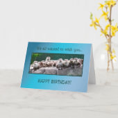 Verjaardag met otters kaart (Gele Bloem)