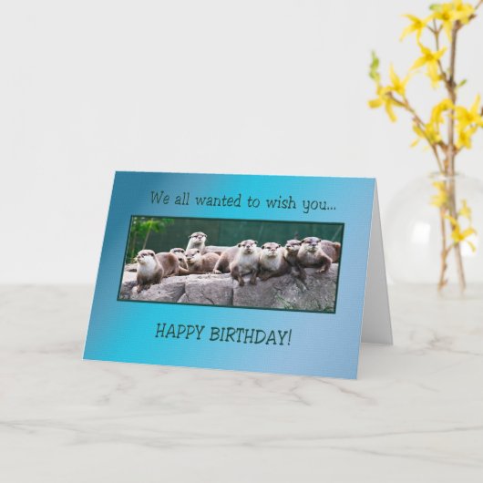 Verjaardag met otters kaart (Gele Bloem)