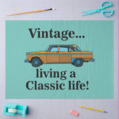 Verjaardag met Oude Klassieke Auto Tissuepapier (Craft)