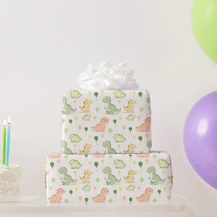 Verjaardag met patroon van een schattige dinosauru cadeaupapier