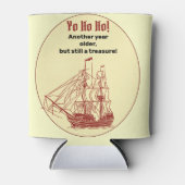 Verjaardag met piratenthema blikjeskoeler (Voorkant)