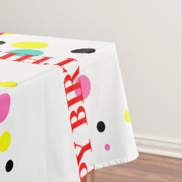 Verjaardag met polka stippen tafelkleed