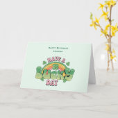 Verjaardag met Retro Typografie Stijl Kaart (Gele Bloem)