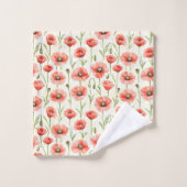 Verjaardag met rode klaprozen bad handdoek (Wasdoekje)