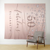 Verjaardag met roosgouden diamanten glamour wandkleed (In Situ (horizontaal))