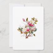 Verjaardag met Roze Magnolia Bloemen Kaart (Achterkant)