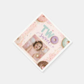 Verjaardag met Roze Strooidonut Servet (Hoek)
