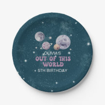 Verjaardag met ruimteplaneten buiten deze wereld
