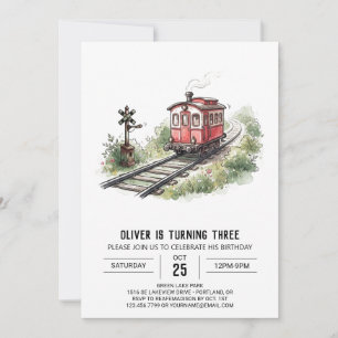 Verjaardag met stoomtrein uit grootmoeders tijd kaart