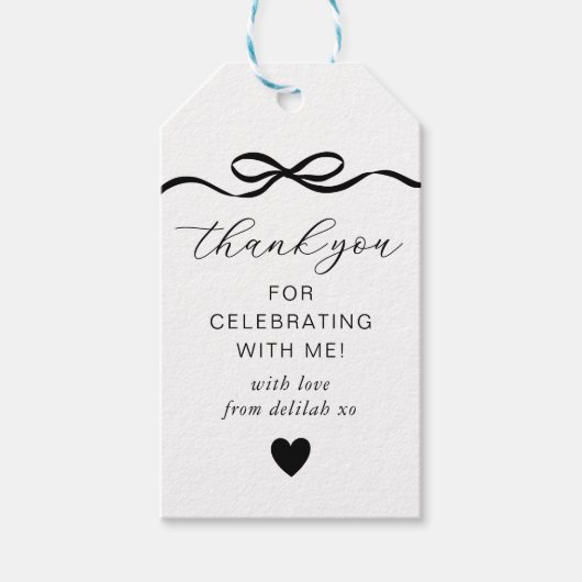 Verjaardag met Strik Cadeaulabel (Voorkant)