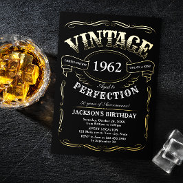 Verjaardag met thema oude whiskey voor elke leefti folie uitnodiging