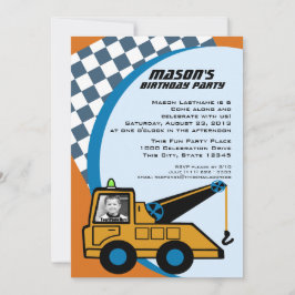 Verjaardag met twee vrachtwagens met foto kaart