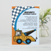 Verjaardag met twee vrachtwagens met foto kaart (Staand voorkant)