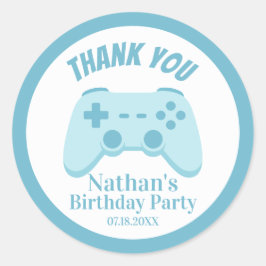 Verjaardag met videogames | Feest met een gamecont Ronde Sticker
