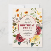Verjaardag met vintage bloemen kaart (Voorkant)
