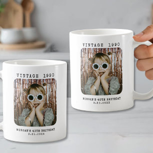 Verjaardag met vintage foto koffiemok