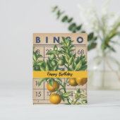 Verjaardag met vintage sinaasappels briefkaart (Staand voorkant)