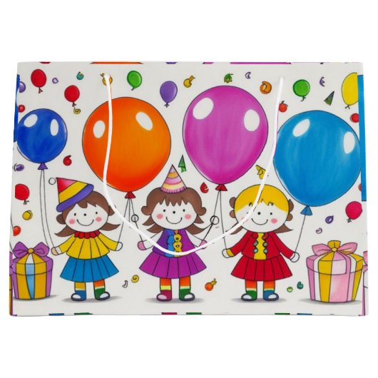 Verjaardag met vrienden groot cadeauzakje (Voorkant)