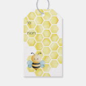 Verjaardag met vrolijke hommel cadeaulabel (Achterkant)