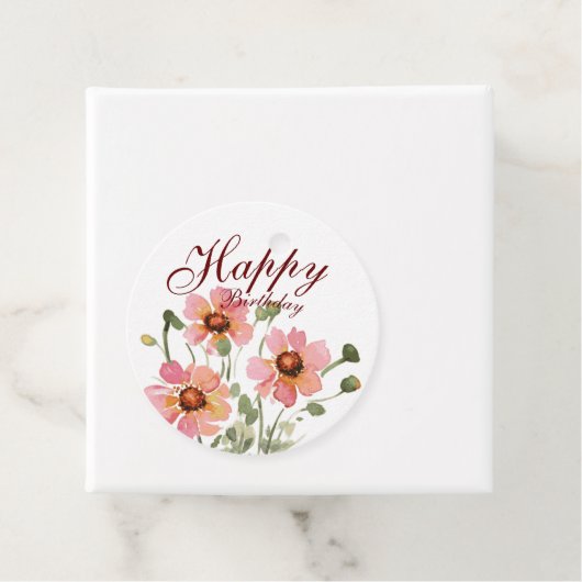 Verjaardag met wilde bloem bedankjes labels (In situ)