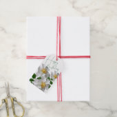 Verjaardag met witte bloem cadeaulabel (Met Touw)