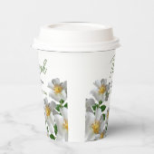 Verjaardag met witte bloem papieren bekers (Links)