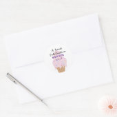 Verjaardag met zoet ijs ronde sticker (Envelop)