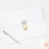 Verjaardag met zoet ijs ronde sticker (Envelop)